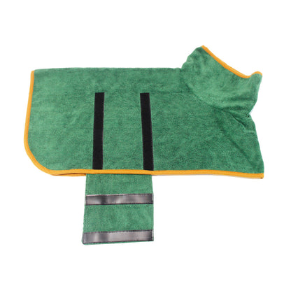 Pet Bathrobe Fast Drying Towel Microfiber - front view - PET'S FUN | dog accessories