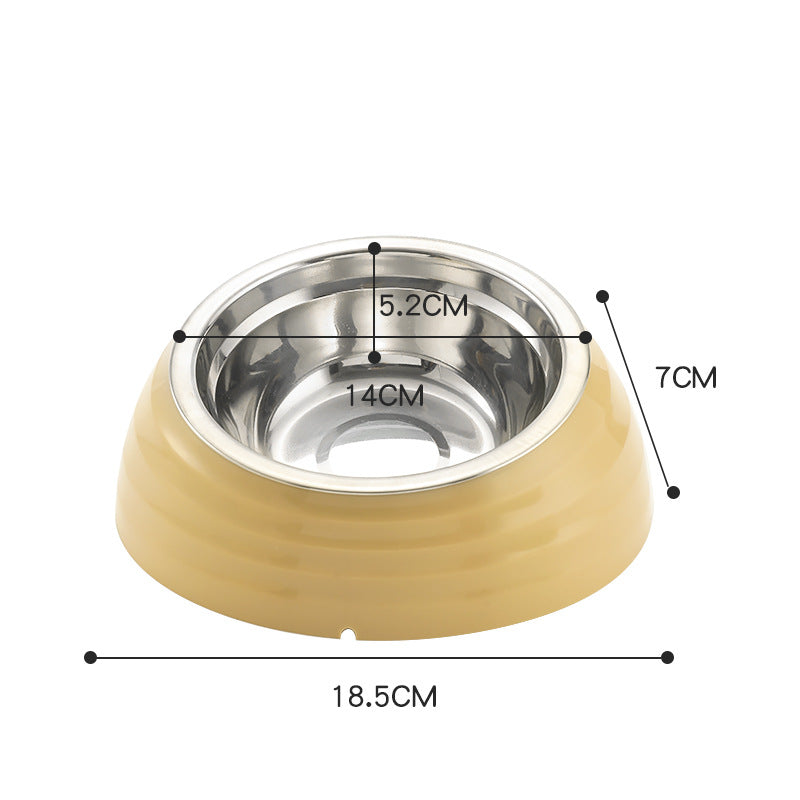 Pet Bowl Stainless Steel Cat Bowl Feeder - side view - PET'S FUN | cat supplies