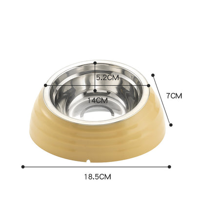 Pet Bowl Stainless Steel Cat Bowl Feeder - side view - PET'S FUN | cat supplies