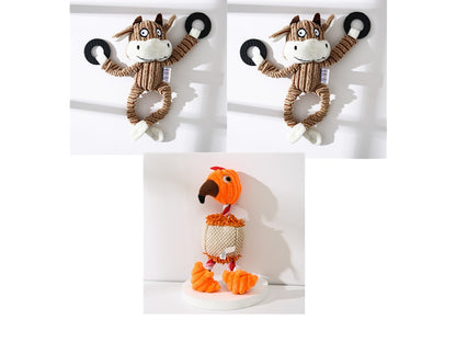 Pet Toy Donkey Shape Corduroy Chew Toy for Dogs Puppy Squeaker | PET'S FUN