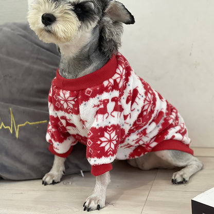 Winter Warm Padded Dog Clothes Christmas Pet Sweater - front view - PET'S FUN | dog toy