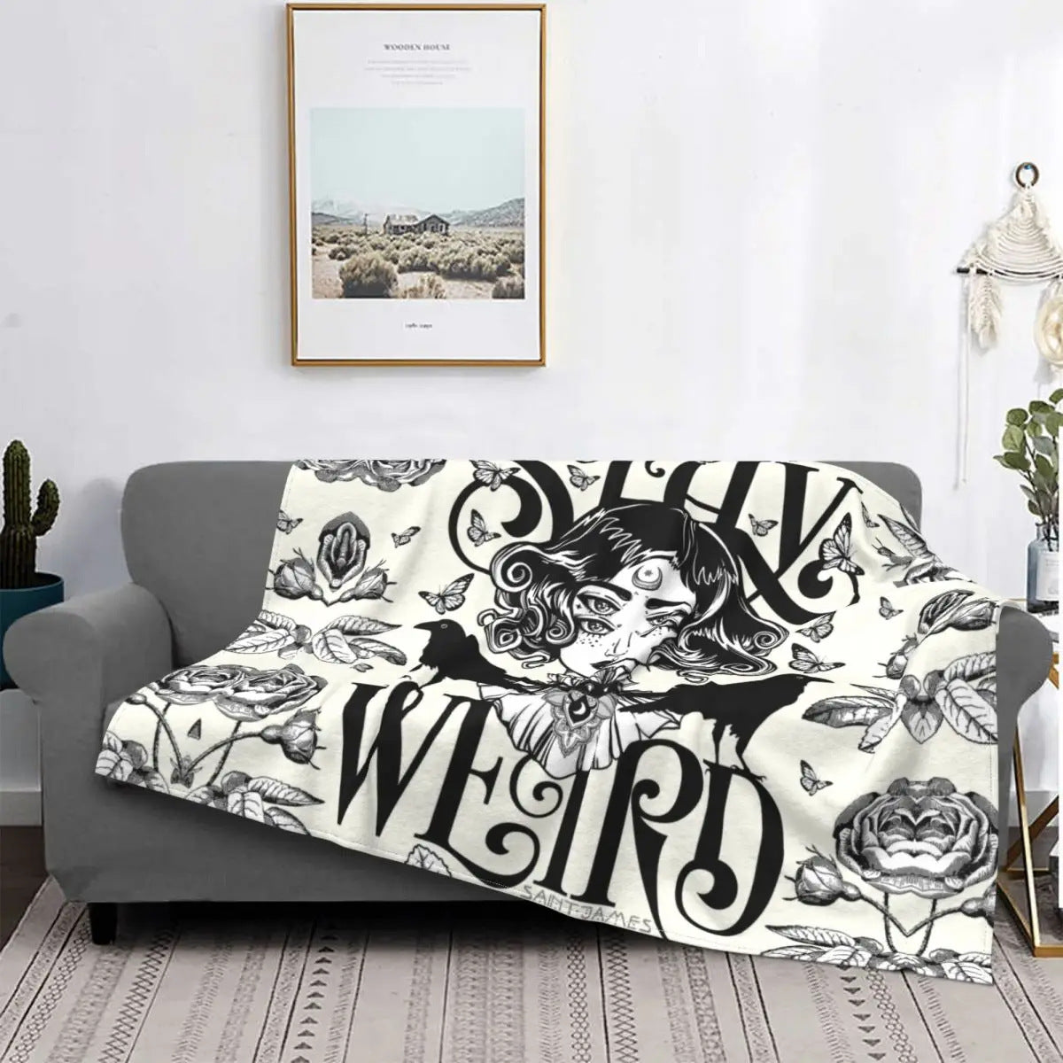 Gothic Mysterious Halloween Witch Flannel - detail view - PET'S FUN | pet accessories