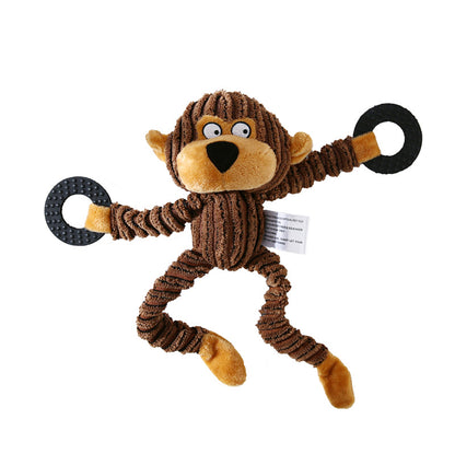 Pet Toy Donkey Shape Corduroy Chew Toy for - detail view - PET'S FUN | dog supplies