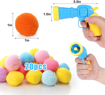 Cat Toy Ball Launcher Gun Cat Fetch Toy Gun Shooter - detail view - PET'S FUN | cat accessories