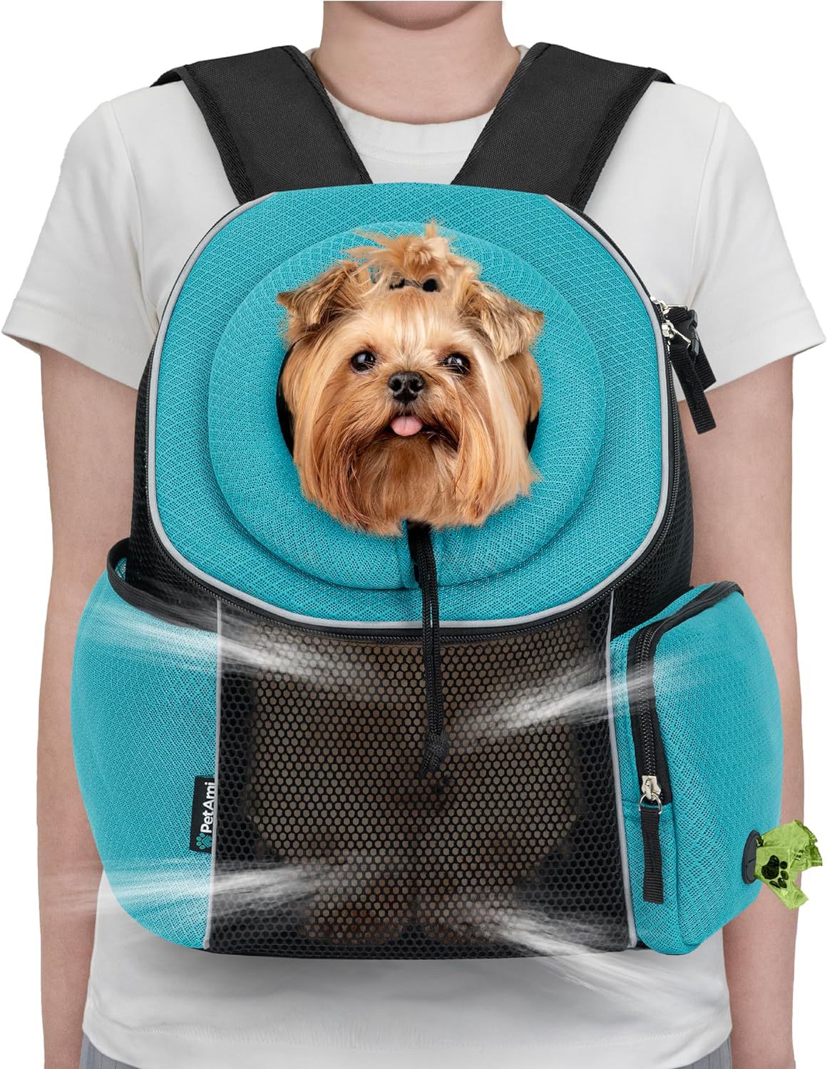 Pet Dog Carrier Bag Carrier For Dogs Backpack Portable - lifestyle view - PET'S FUN | dog supplies