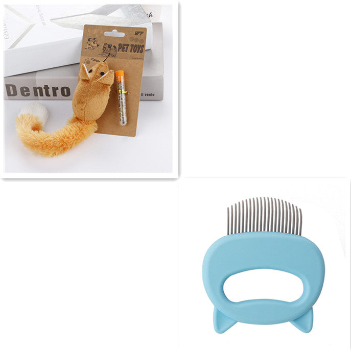 Pet Hair Removal Massaging Shell Comb - back view - PET'S FUN | pet accessories