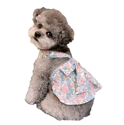 Dog Universal Cotton Blue and White Skirt - side view - PET'S FUN | dog supplies
