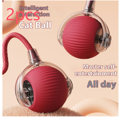 Electric Cat Toy Automatic Cat Ball Self-entertainment - in use view - PET'S FUN | cat toy