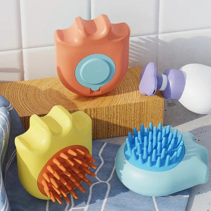 Pet Bath Brush Massage Brush Massage Comb Cat and Dog - front view - PET'S FUN | pet toy