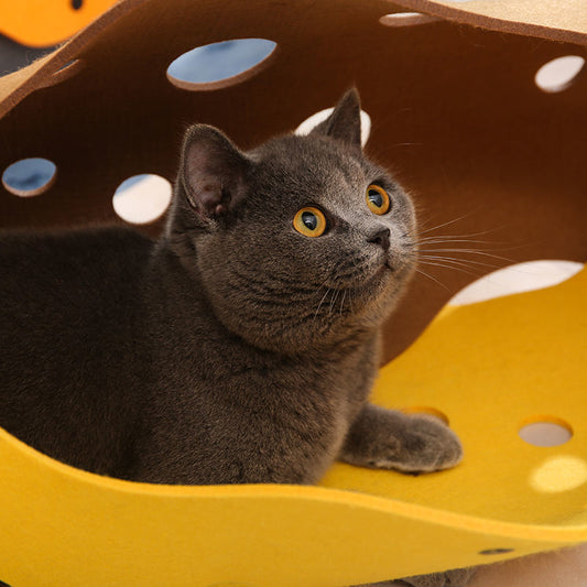 Shape-shifting Cat Nest Rolling Ground Totoro Tunnel - side view - PET'S FUN | cat supplies