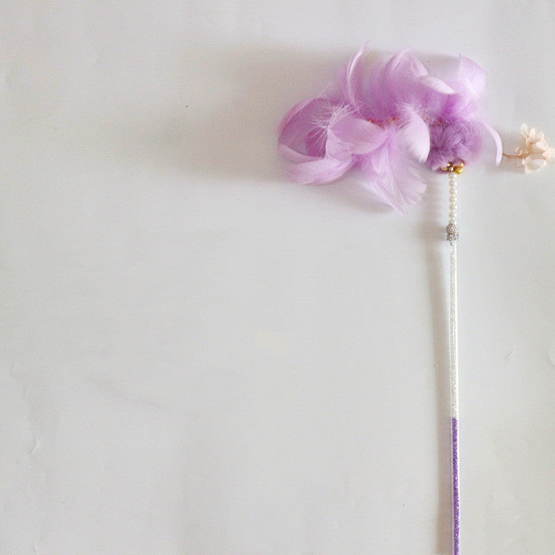 Funny Cat Stick Bell Feather Tassel Fur Ball - back view - PET'S FUN | interactive cat toy