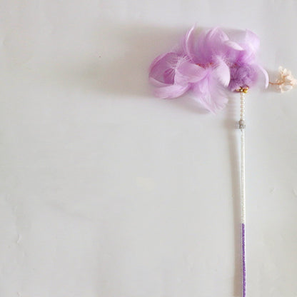 Funny Cat Stick Bell Feather Tassel Fur Ball - back view - PET'S FUN | interactive cat toy