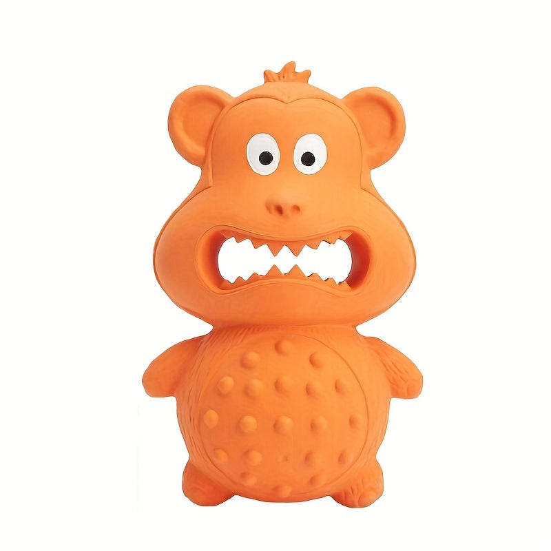 Rubber Mouthing Monkey Toy Durable Rubber Dog Chew Toy - front view - PET'S FUN | dog toy