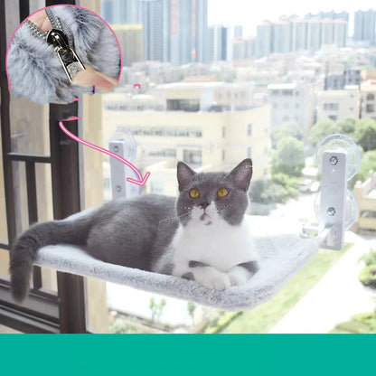 Cat Suction Cup Window Glass Hammock Pet Cat Pets - front view - PET'S FUN | cat bed