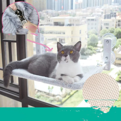 Cat Suction Cup Window Glass Hammock Pet Cat Pets - side view - PET'S FUN | interactive cat toy