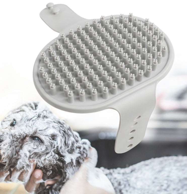 Pet Bath Gloves Dog Massage Brush - front view - PET'S FUN | dog toy