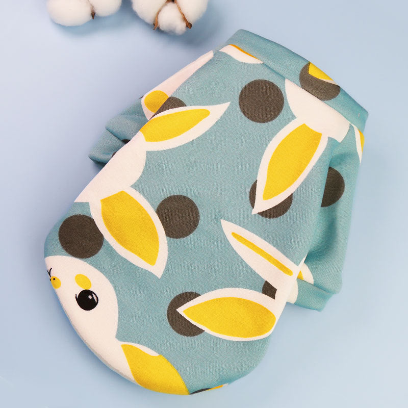 Printed Cartoon Pet Clothes Plus Velvet - detail view - PET'S FUN | pet supplies