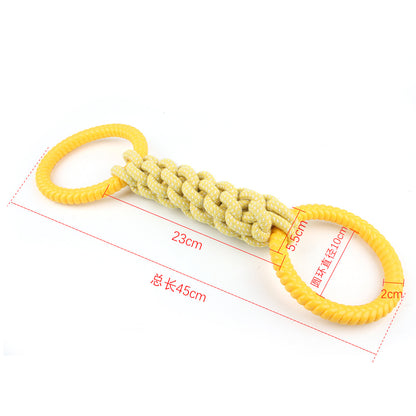 Natural Cotton Rope Dog Toys Tough and Interactive Dog - side view - PET'S FUN | dog supplies