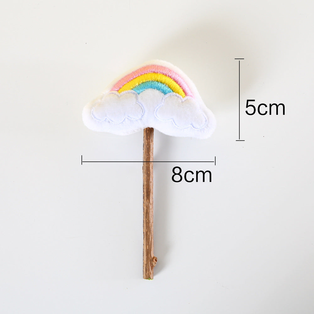 Cartoon Plush Rainbow Christmas Tiger Molar - detail view - PET'S FUN | interactive dog toy