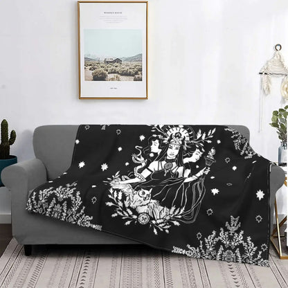 Gothic Mysterious Halloween Witch Flannel - angle view - PET'S FUN | pet accessories