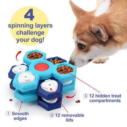 4 Layers Slow Feeder Puzzle Dog Bowls Assemble Slow - back view - PET'S FUN | dog accessories