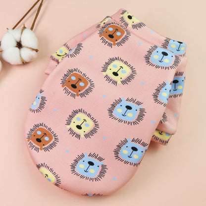 Printed Cartoon Pet Clothes Plus Velvet - angle view - PET'S FUN | pet toy