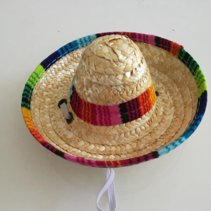 Pet Supplies Straw Woven Mini Pet Dog Straw Hat Pet - back view - PET'S FUN | pet accessories