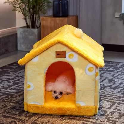Foldable Dog House Pet Cat Bed Winter Dog Villa Sleep - detail view - PET'S FUN | premium pet products