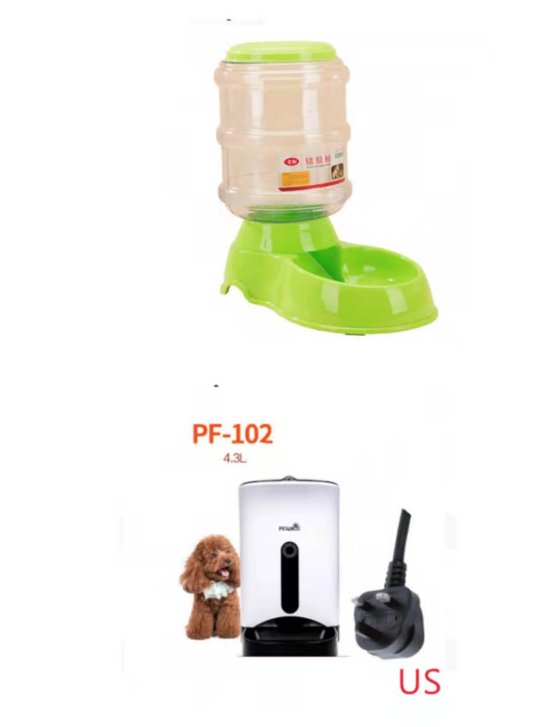 3.5L Pet Automatically Feeding Basin - angle view - PET'S FUN | pet toy