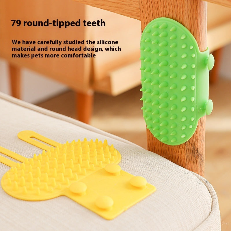 Pets Cat Hair Removal Massage Comb Cats Scratching - back view - PET'S FUN | cat toy