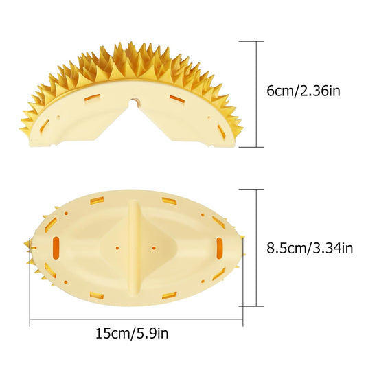 Cat Corner Scratcher Durian Shaped Corner Tickler Cat Mint Self Groomer Toy K...