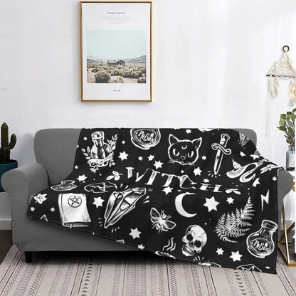 Gothic Mysterious Halloween Witch Flannel - side view - PET'S FUN | pet toy