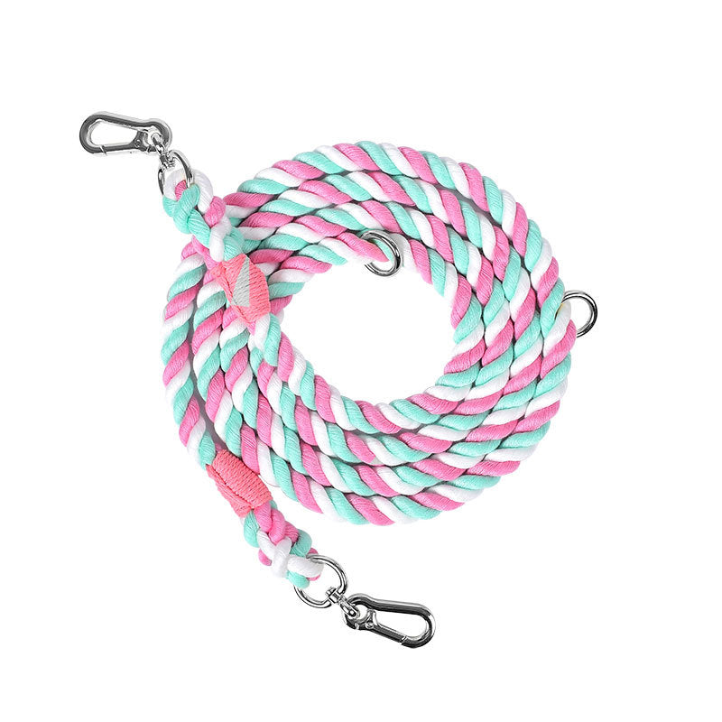 Multifunctional Braided Double-ended Dog - front view - PET'S FUN | dog accessories