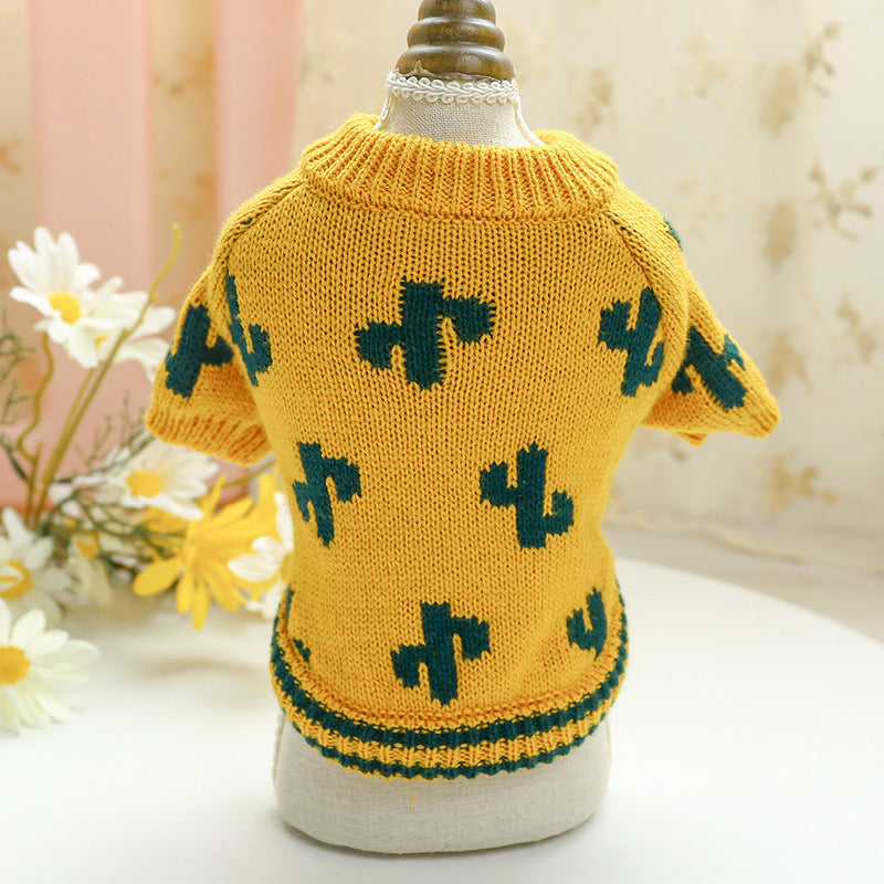 Bowknot Dog Clothes Cat Costume Hollow Knit - detail view - PET'S FUN | cat toy