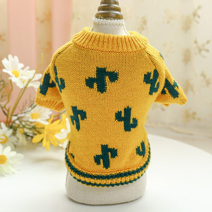 Bowknot Dog Clothes Cat Costume Hollow Knit - detail view - PET'S FUN | cat toy