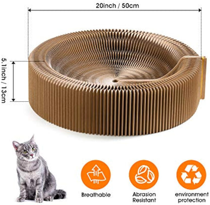 Collapsible Cat Scratcher Lounge Bed Cardboard Cat Bed - side view - PET'S FUN | cat supplies