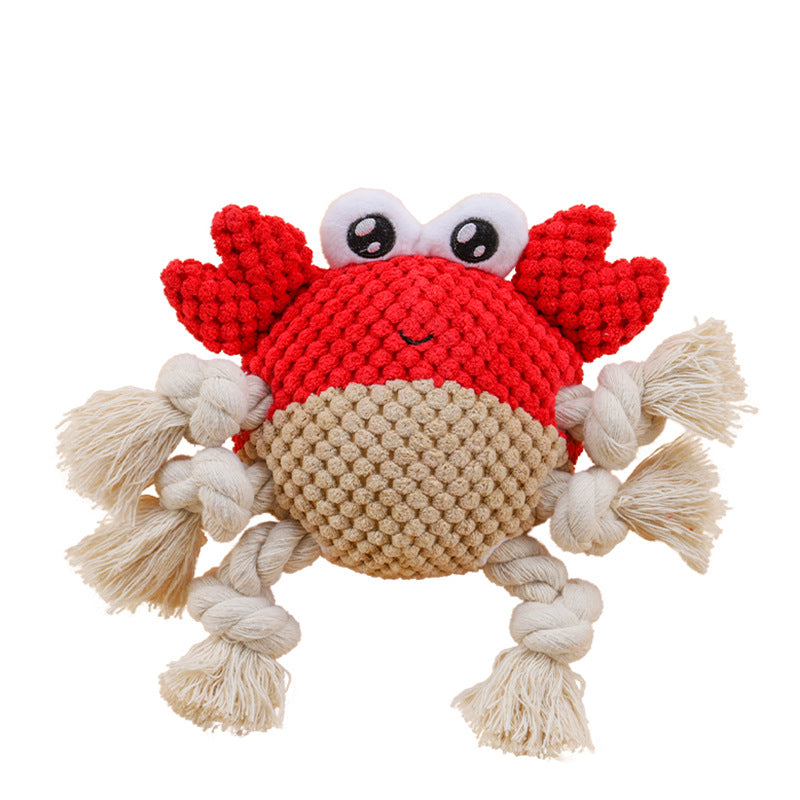 Interactive Dog Chewing Rope Tug of War Pet Plush Toy - front view - PET'S FUN | dog bed