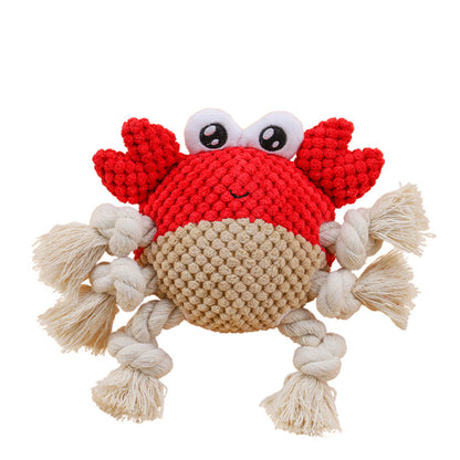Interactive Dog Chewing Rope Tug of War Pet Plush Toy - front view - PET'S FUN | dog bed
