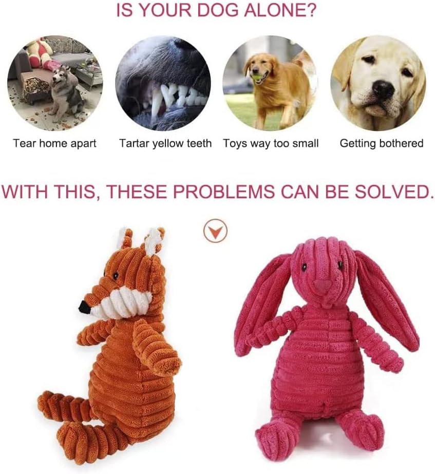 Stuffing Squeaky Plush Dog Toy Chew Speak Toy - back view - PET'S FUN | dog accessories