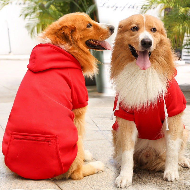 Fashion Pet Dog Simple Zipper Pocket Sweater - side view - PET'S FUN | dog supplies
