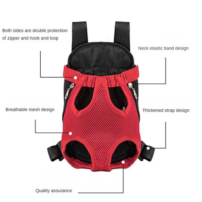 Pet Dog Carrier Backpack for Small Dogs Breathable - back view - PET'S FUN | dog accessories