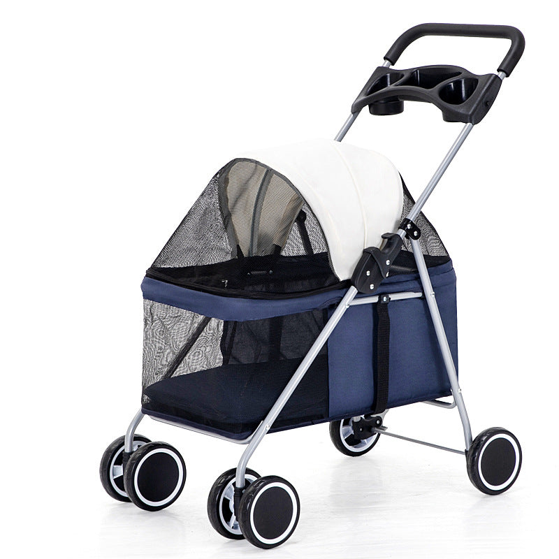 Pet Stroller Lightweight Folding Pet Cat Dog Rabbit - detail view - PET'S FUN | premium pet products
