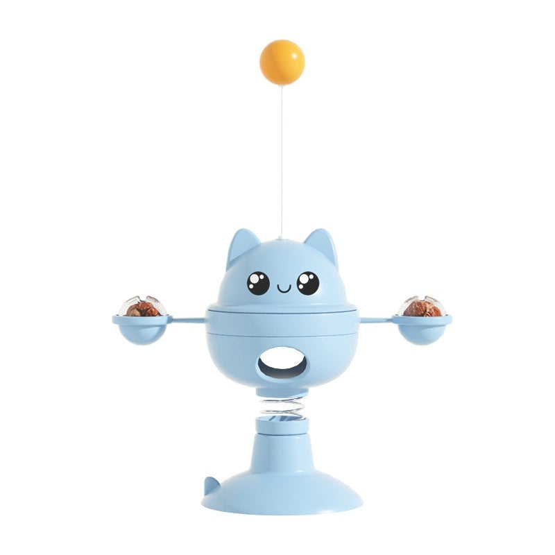 Pet Suction Cup Rotatable Food Leakage Cat Toy - side view - PET'S FUN | cat entertainment