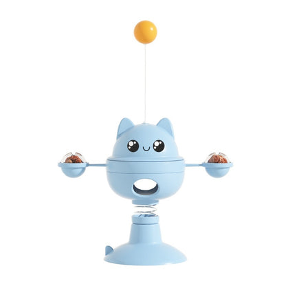 Pet Suction Cup Rotatable Food Leakage Cat Toy - side view - PET'S FUN | cat entertainment