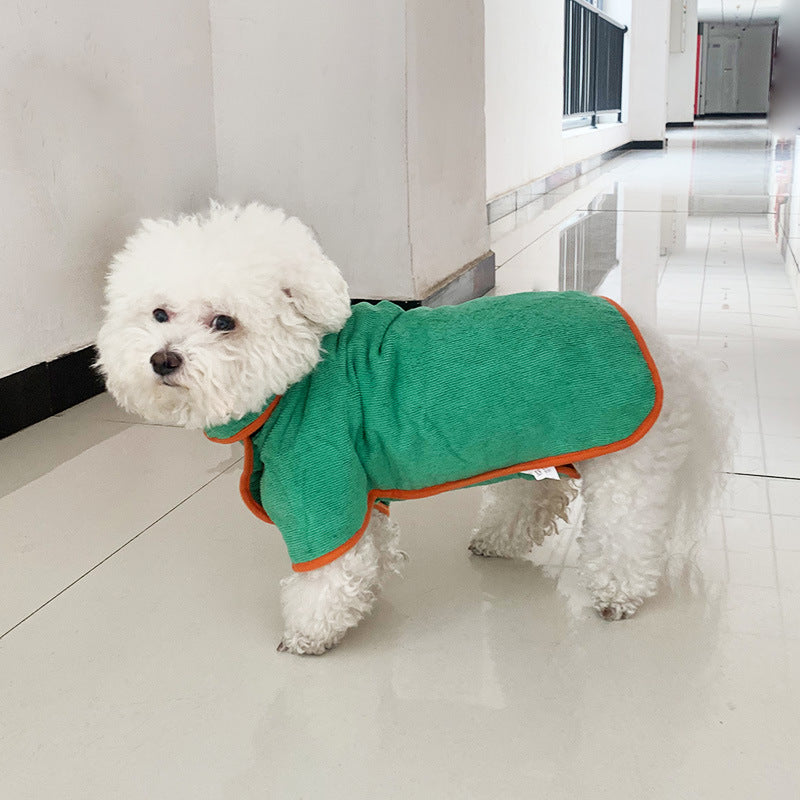 Pet Bathrobe Fast Drying Towel Microfiber - front view - PET'S FUN | dog play