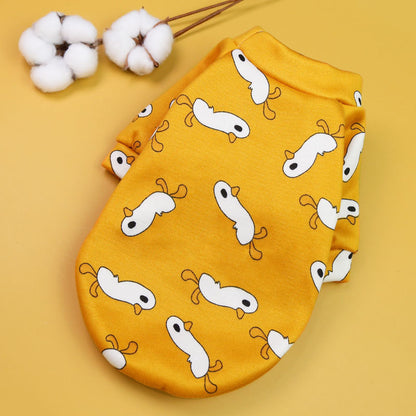 Printed Cartoon Pet Clothes Plus Velvet - detail view - PET'S FUN | pet entertainment