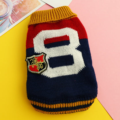 Bowknot Dog Clothes Cat Costume Hollow Knit - angle view - PET'S FUN | cat toy