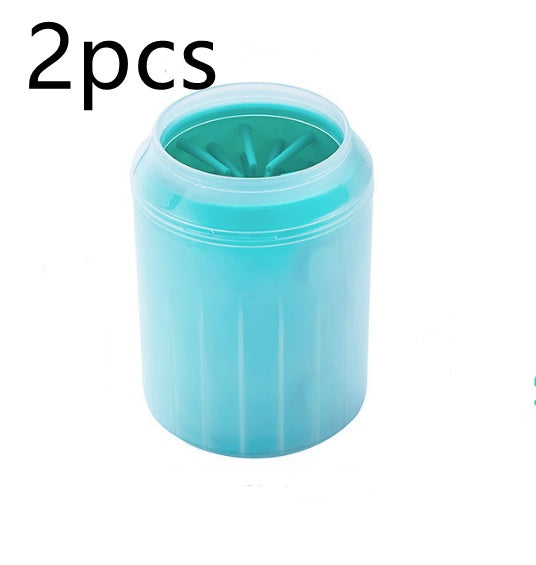 Pet Paw Cleaner Cleaning Kit Cup Soft Brush - front view - PET'S FUN | pet play