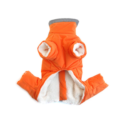 Thickened Velvet Cotton Clothes Plush Coat - back view - PET'S FUN | dog accessories