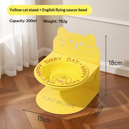 Ceramic Cat Food Cat Magnetic High Legged Cat Bowl - showcase view - PET'S FUN | cat entertainment